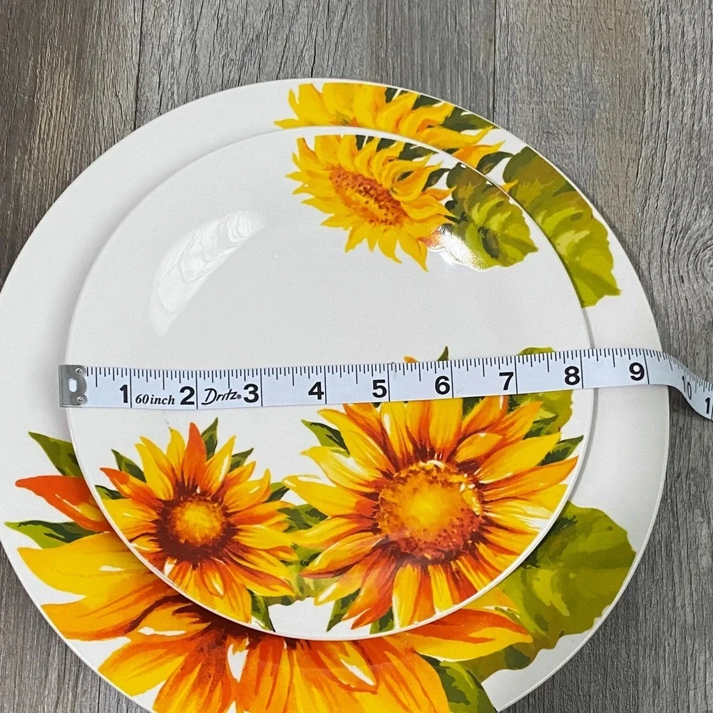 Royal Norfolk Sunflower Dinnerware Set - White and Orange 3 ps.